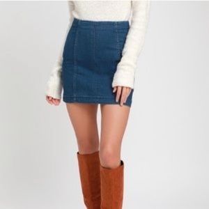 Free People Modern Femme Denim Skirt